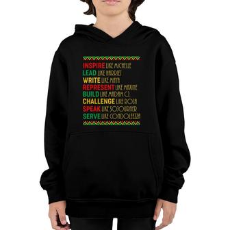 Famous Black Leaders Proud African American History Month Youth Hoodie | Mazezy