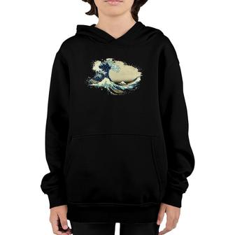 Famous Vintage Japanese Fine Art The Great Wave Stylish Youth Hoodie | Mazezy