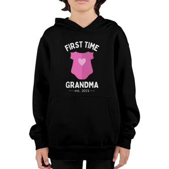 First Time Grandma For A Future Or Recent Grandmother 2021 Ver2 Youth Hoodie | Mazezy