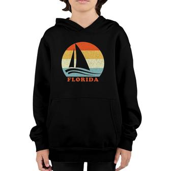 Florida Vacation Vintage Retro Sailboat Youth Hoodie | Mazezy