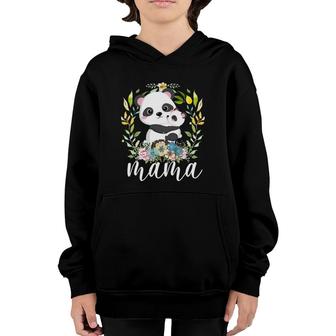 Flowers Mom & Cute Baby Panda - Animal Mama Mother's Day Youth Hoodie | Mazezy