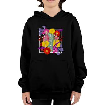 Flowers Of Argentina Word Art - Argentinian Pride Youth Hoodie | Mazezy