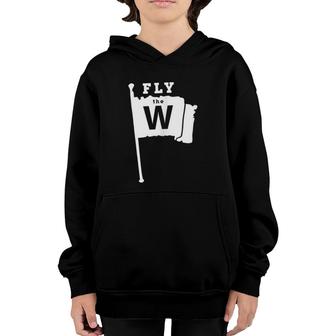 Fly The W Chicago Baseball Winning Flag Youth Hoodie | Mazezy