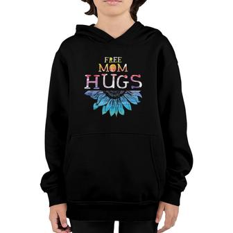 Free Mom Hugs Lgbt Lgbtq Pride Rainbow Sunflower Gift Youth Hoodie | Mazezy DE