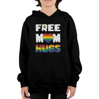 Free Mom Hugs Pride Lgbt Gift Rainbow Gay Flag Youth Hoodie | Mazezy