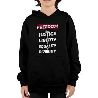 Freedom Justice Liberty Equality Diversity Human Rights Youth Hoodie | Mazezy AU