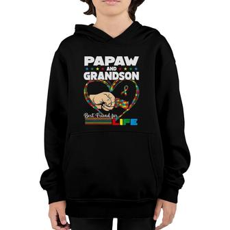 Funny Autism Awareness Papaw Grandson Best Friend For Life Youth Hoodie | Mazezy