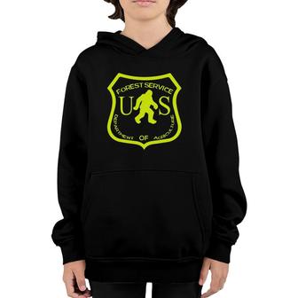 Funny Bigfoot National Park Forrest Service Silhouette Gift Youth Hoodie | Mazezy