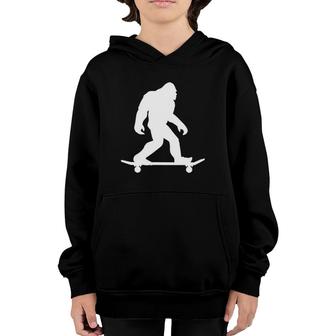 Funny Bigfoot Skateboarding Skateboard Skateboarder Youth Hoodie | Mazezy