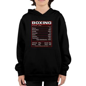 Funny Boxing Nutrition Facts Boxer Youth Hoodie | Mazezy