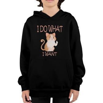 Funny Cat Humor I Do What I Want With My Cat Youth Hoodie | Mazezy