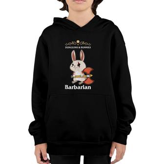 Funny Dungeons And Bunnies Barbarian Rpg Adventure Gamer Youth Hoodie | Mazezy