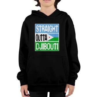Funny Flag Gift - Straight Outta Djibouti Youth Hoodie | Mazezy