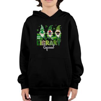 Funny Gnomes Leopard Shamrock Library Squad St Patricks Day Youth Hoodie | Mazezy