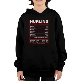 Funny Hurling Nutrition Facts Hurler Youth Hoodie | Mazezy