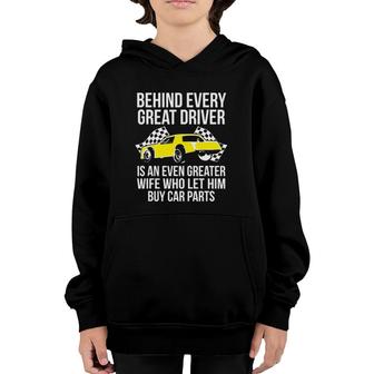 Funny Husband Driver Great Wife Racing Car Parts G Body Race Youth Hoodie | Mazezy