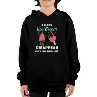Funny Ice Cream Saying - I Make Ice Cream Disappear Youth Hoodie | Mazezy DE