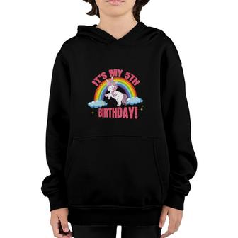 Funny It Is My Unicorn 5Th Birthday Beautiful Rainbow Color Youth Hoodie | Seseable CA