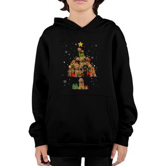 Funny Labradoodle Dogs Christmas Tree Lights Ornament Pajama Youth Hoodie | Mazezy