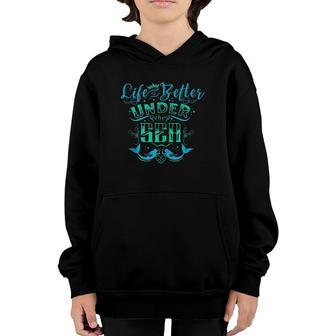 Funny Ocean Mermaid Life Under The Sea Summer Vacation Gift Youth Hoodie | Mazezy