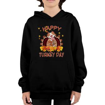 Funny Pitbull Happy Turkey Day Tee Thanksgiving Costume Gift Youth Hoodie | Mazezy