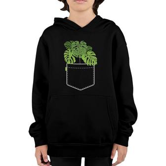 Funny Plant Gifts For Women Monstera Pocket Plant Mama Youth Hoodie | Mazezy