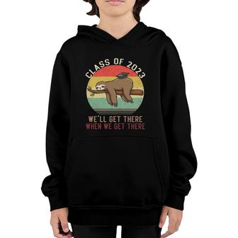 Funny Retro Senior Class Of 2023 Sloth Cap Graduation Gifts Youth Hoodie | Mazezy