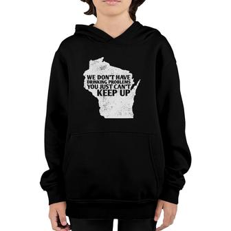 Funny Sayings Drinking State Pride Map Wisconsin Meme Youth Hoodie | Mazezy