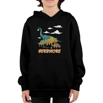 Funny Vegan Herbivore Brontosaurus Dino Youth Hoodie | Mazezy CA