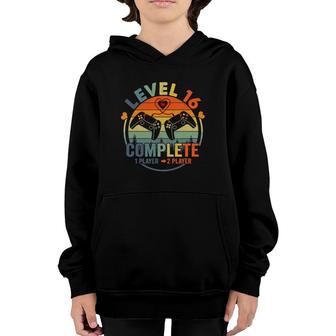Gamer 16Th Wedding Anniversary Level 16 Complete Anniversary Youth Hoodie | Mazezy
