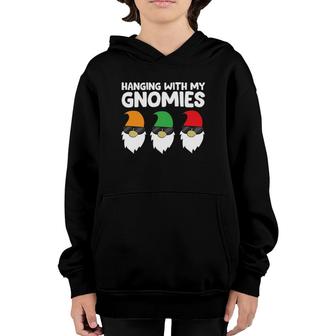 Garden Gnomes Hanging With My Gnomies Youth Hoodie | Mazezy CA