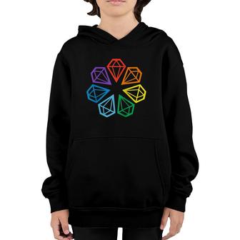 Gay Pride Lgbt Rainbow Minimalist Polygon Diamonds Youth Hoodie | Mazezy DE