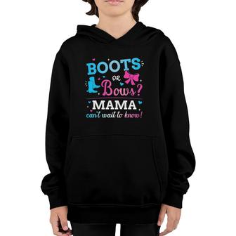 Gender Reveal Boots Or Bows Mama Matching Baby Party Youth Hoodie | Mazezy