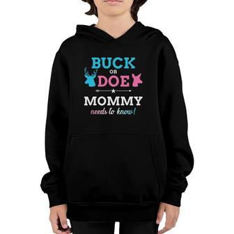 Gender Reveal Buck Or Doe Mommy Matching Baby Party Youth Hoodie | Mazezy
