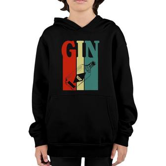 Gin Retro Vintage Gin Bottle Youth Hoodie | Mazezy