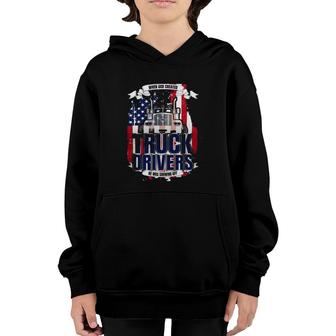 God Created Truck Drivers American Flag Youth Hoodie | Mazezy UK