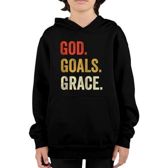 God Goals Grace Christian Workout Fitness Gym Gift Youth Hoodie | Mazezy