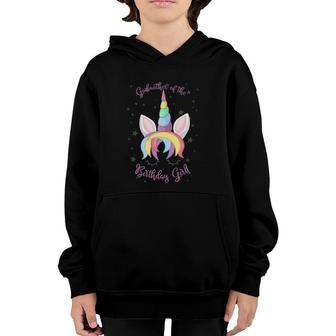 Godmother Of The Birthday Girl Unicorn Face Youth Hoodie | Mazezy