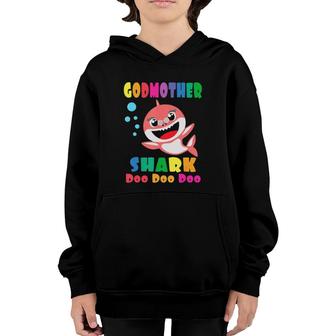 Godmother Shark Funny Mothers Day Gift For Womens Mom Youth Hoodie | Mazezy