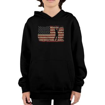 Golfing American Flag Gift Patriotic Golf Player Youth Hoodie | Mazezy