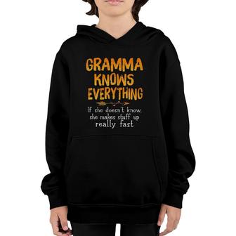 Gramma Knows Everything If She Doesn't Know - Mothers Day Youth Hoodie | Mazezy