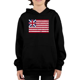 Grand Union Flag Old Flag American History Patriotic Youth Hoodie | Mazezy