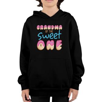 Grandma Of Sweet One First B Day Party Matching Family Donut Youth Hoodie | Mazezy