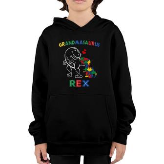 Grandmasaurus Autism Awareness Grandma Dinosaur Grandmother Youth Hoodie | Mazezy