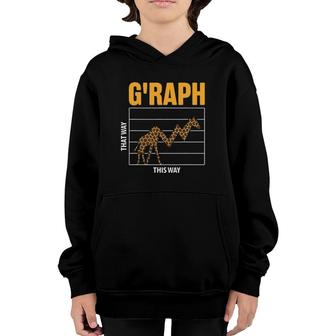 G'raph This Way That Way Funny Math Lover Giraffe Pun Youth Hoodie | Mazezy