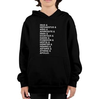 Greek Gods Mythology List Of Names Youth Hoodie | Mazezy