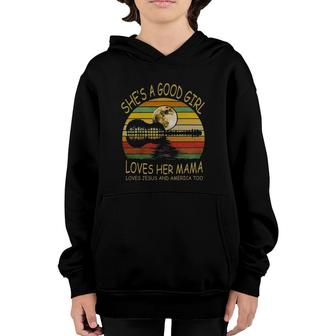 Guitar Whisper She Is A Good Girl Loves Her Mama Youth Hoodie | Mazezy