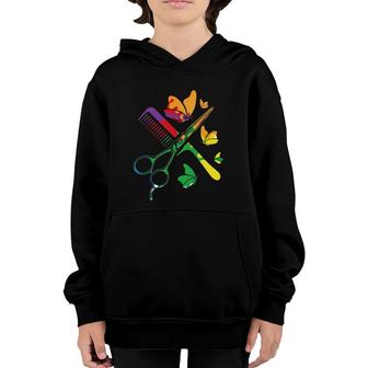 Hairdresser Gay Pride Lgbtq Scissors Cool Beautician Gifts Youth Hoodie | Mazezy