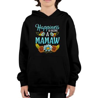 Happiness Is Being A Mamaw Cute Floral Mothers Day Gifts Youth Hoodie | Mazezy