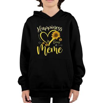 Happiness Is Being A Meme Sunflower Mother's Day Grandma Youth Hoodie | Mazezy
